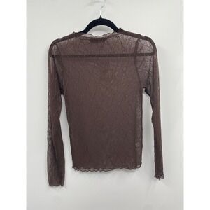 Willow + Root Top Womens Medium Coffee Bean Mesh Embroidered Whimsigoth Boho NWT